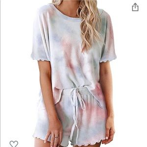 Adreamly Women Tie Dye Printed Short Pajamas Set
